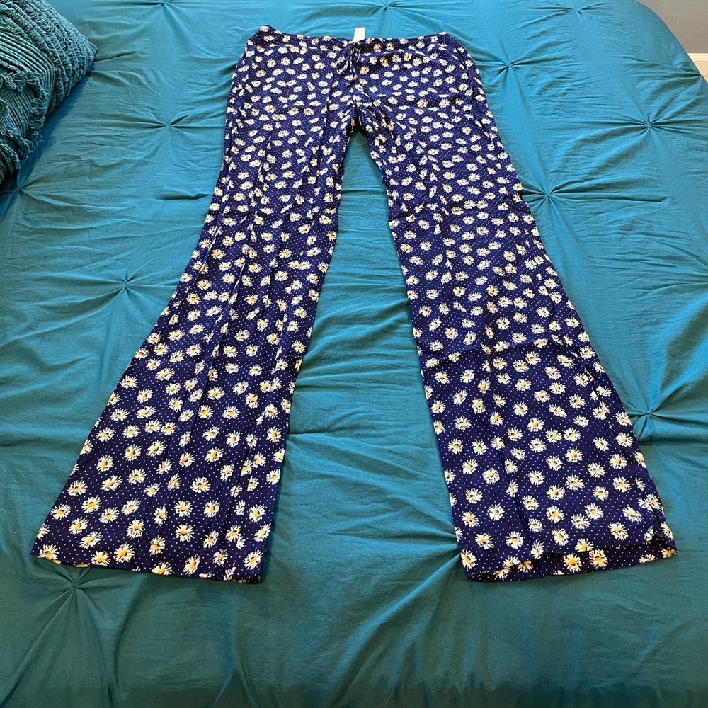 Blue daisy palazzo pants - SM